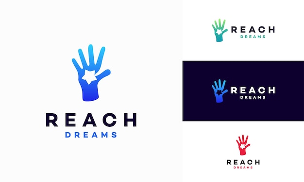 Логотип reaching star fun логотип онлайн-обучения вектор логотип kids dream логотип reach dreams