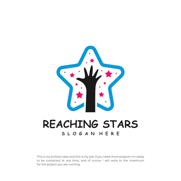 Reaching Stars Logo Design Template Dream star logo vector Emblem Colorful Creative Icon Symbol