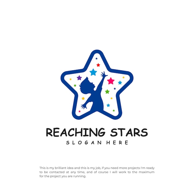 Reaching Stars Logo Design Template Dream star logo vector Emblem Colorful Creative Icon Symbol