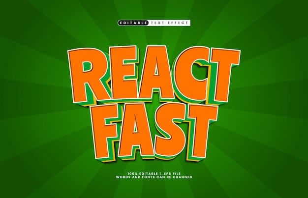 react fast editable text effect with a joy and kids text style