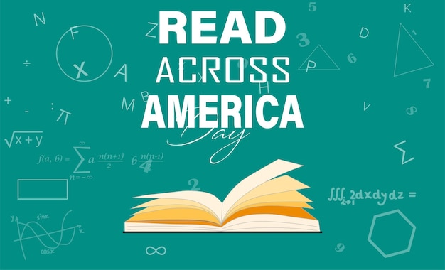 Across America Day 개념을 읽으십시오. 텍스트 비문이 있는 배경, 배너, 카드, 포스터용 템플릿