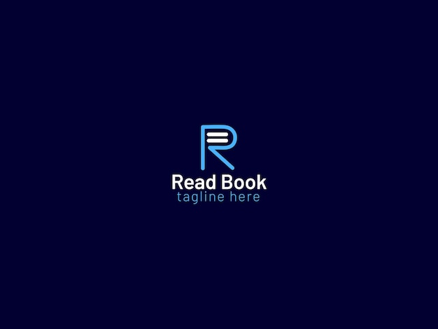 Read book logo design - R letter logo