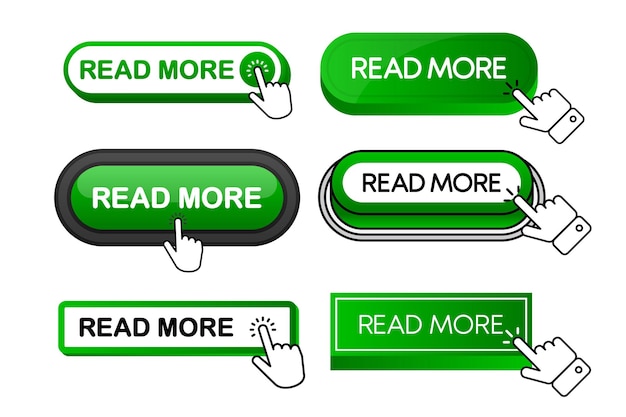 Read More vector green button collection in different flat style Read More icon isolated