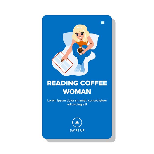 read reading coffee woman vector book home tea person house apartment read reading coffee woman web flat cartoon illustration