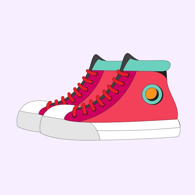 Read sneakers shoes cartoon icon illustration