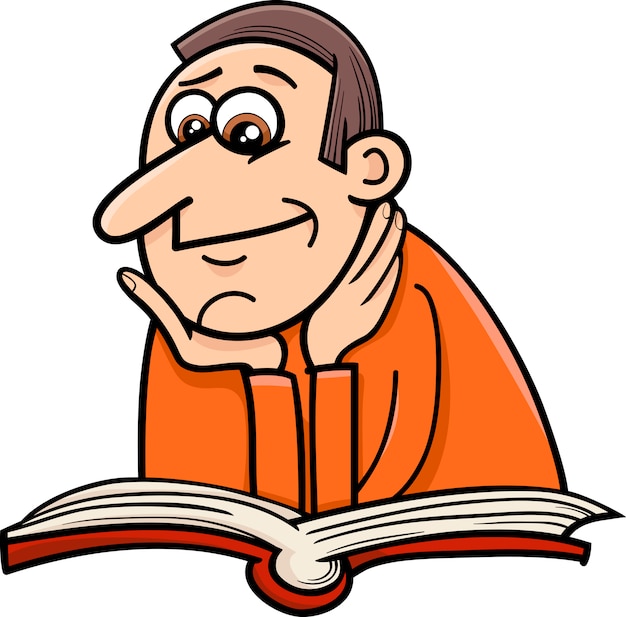 reader man cartoon illustration