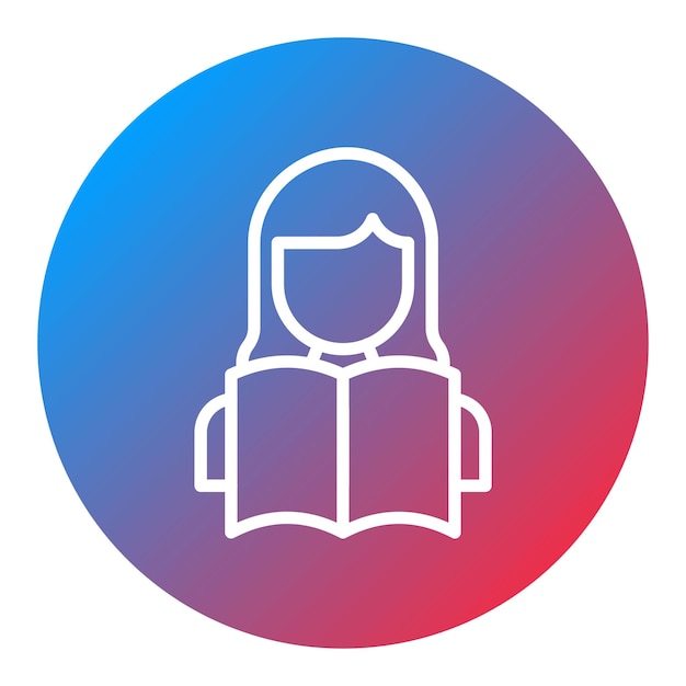Reader Vrouwelijke icoon vector afbeelding Kan worden gebruikt voor Literatuur