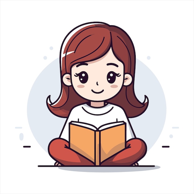 reading book cartoon vector