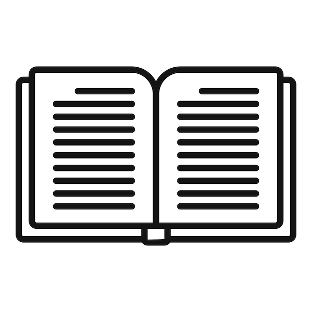 読書本のアイコン アウトライン ベクトル オンライン学習キャリア スキル