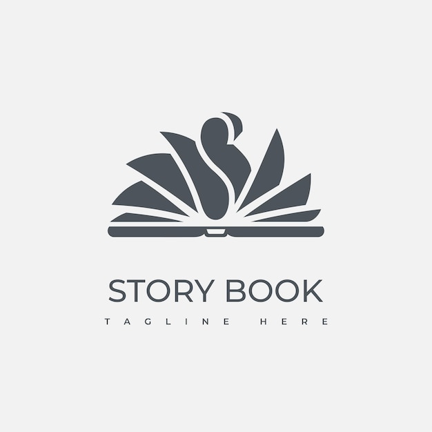 Reading book And Initial Letter S Logo Silhouette of an open book with flying pages Usable for Business online course bookstore and Education brand Flat Vector emblem Design Template Element