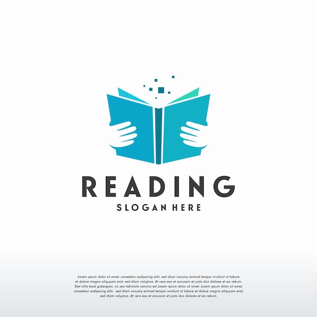 Reading book logo designs concept vector, education logo template