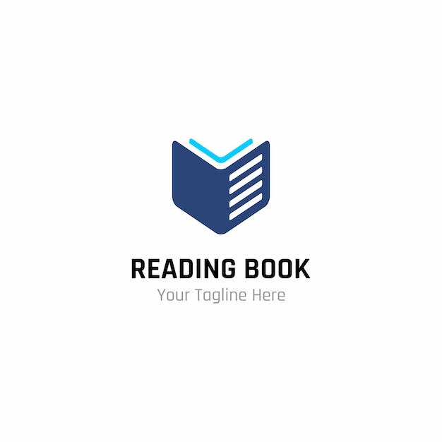 Vector reading book open concept vector logo