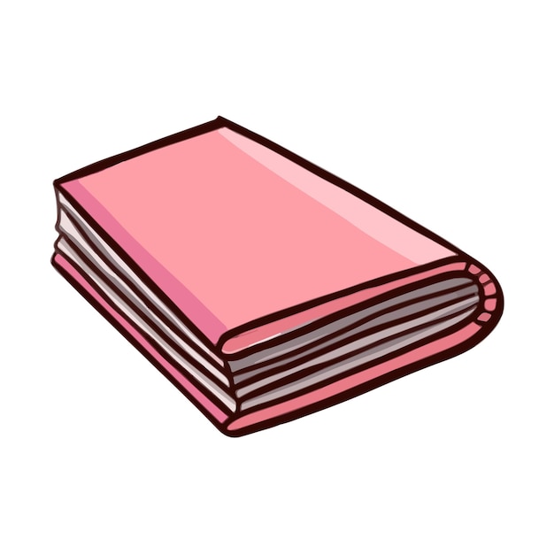 Reading book textbook notepad color illustration