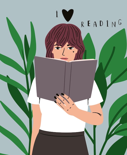 reading concept the girl is holding an open book in her hands young woman gets education