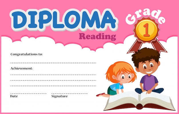 Reading deiploma certificate template