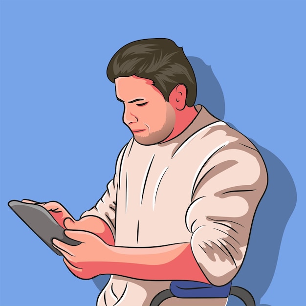 Reading man illustration