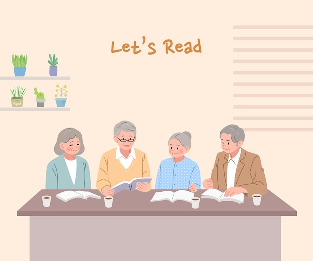 reading season autumn illustration korea