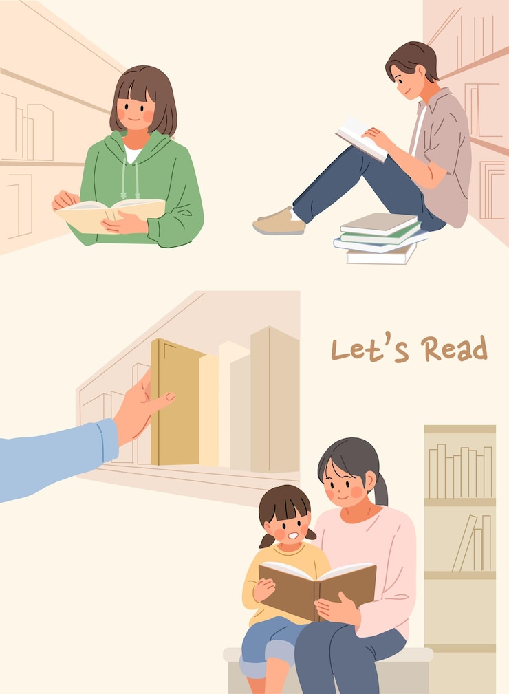 Vector 閱讀季節 秋季插圖韓國