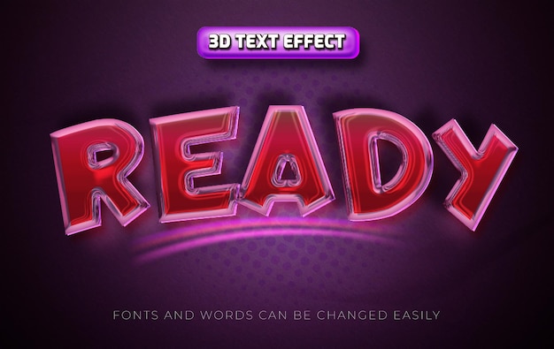 Ready 3d editable text style effect