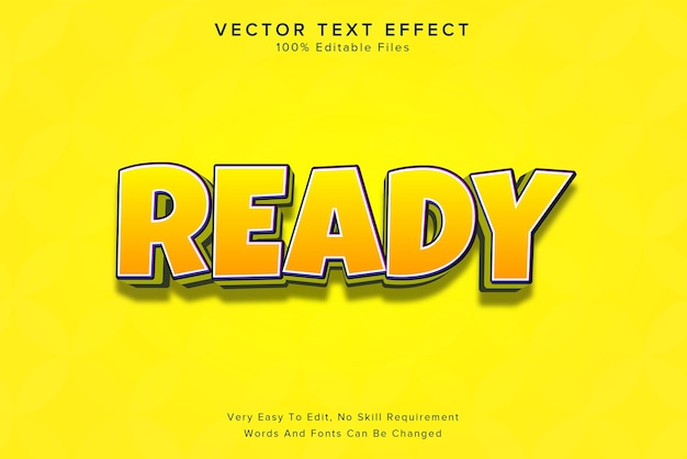 Ready editable 3d text effect yellow