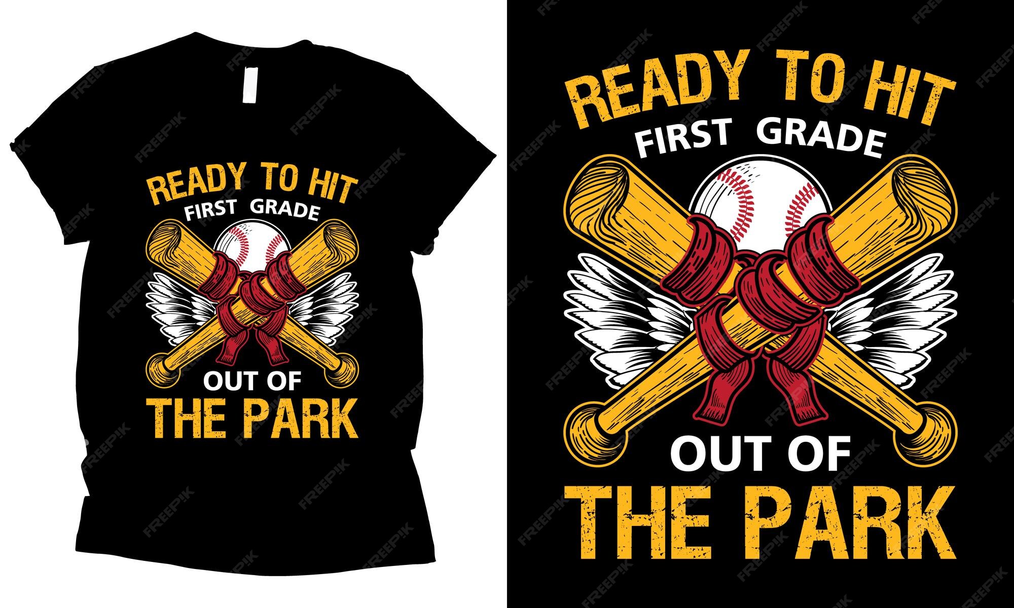 Premium Vector Ready to hit first grade out of the park baseball