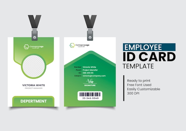 Ready to print Employee ID card Design with abstract elements