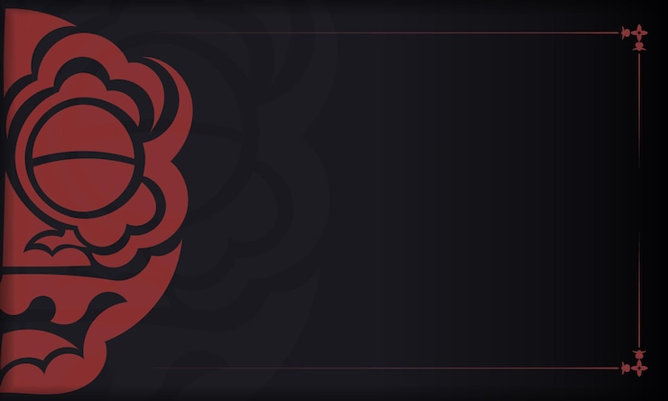Vector ready-to-print postcard design in black colors with chinese dragon ornament.