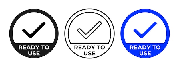 Ready to use badge Ready to use food label Easy to care vector illustratie voor de verpakking van het product