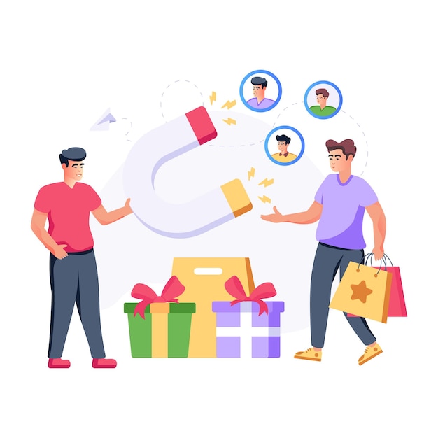 Ready to use customer retention flat illustration