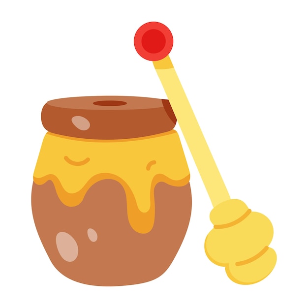 Ready to use doodle icon of honey jar