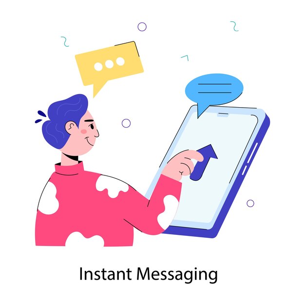 Vector ready to use doodle mini illustration of instant messaging