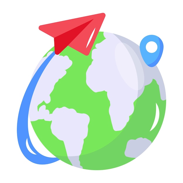 Vettore icona piana pronta per l'uso della posta globale