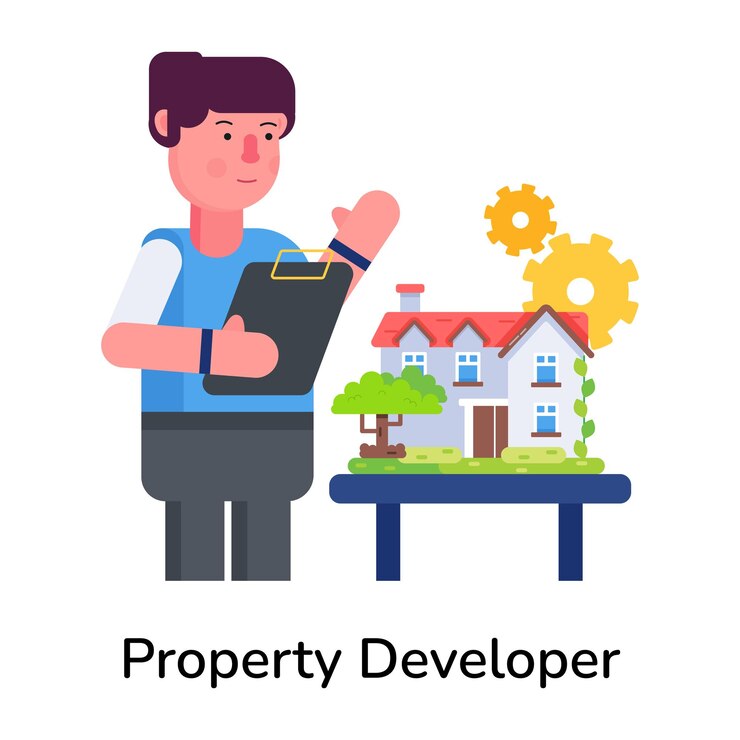 Vector ready to use flat icon of a property developer