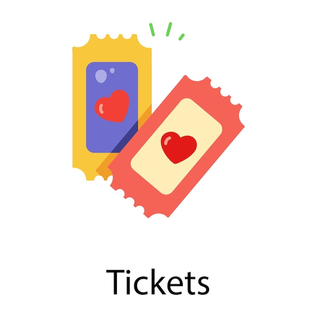 Ready to use flat icon of tickets