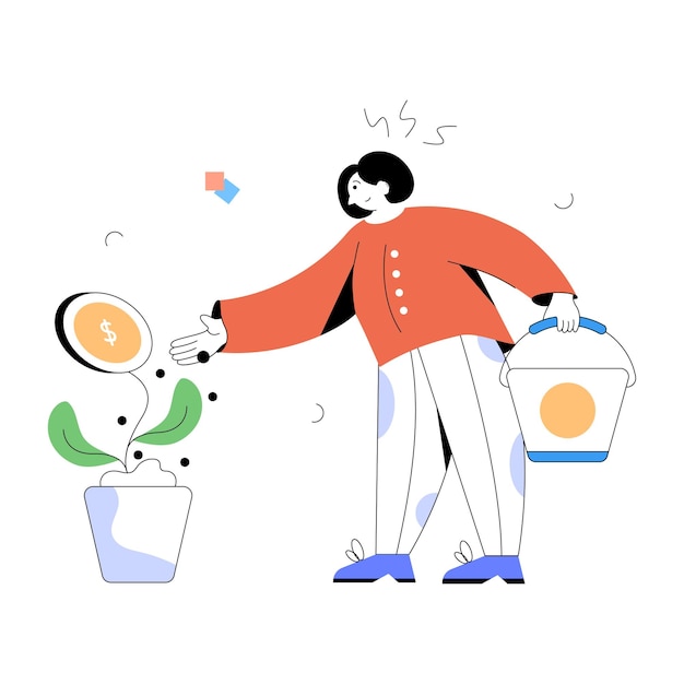 ready to use flat illustration of investment