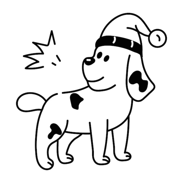 Vector ready to use glyph icon of christmas dog