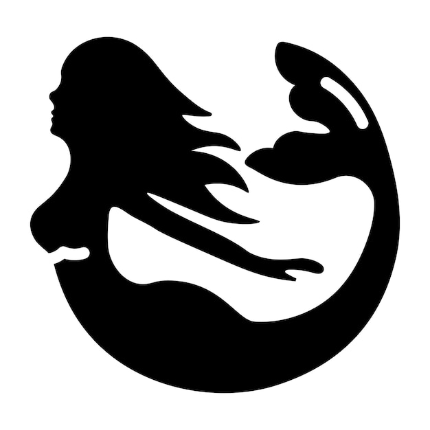 Ready to use glyph icon of a mermaid fish