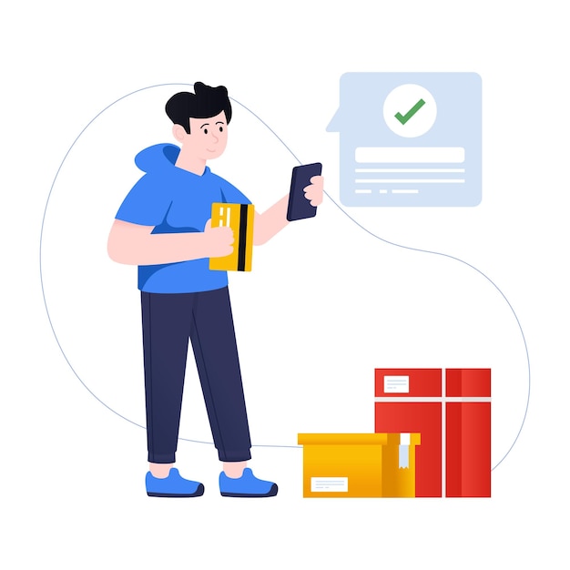 Vector ready to use illustration of order payment in flat style