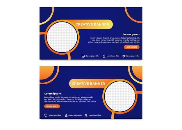 Ready use modern gradient creative business banner template