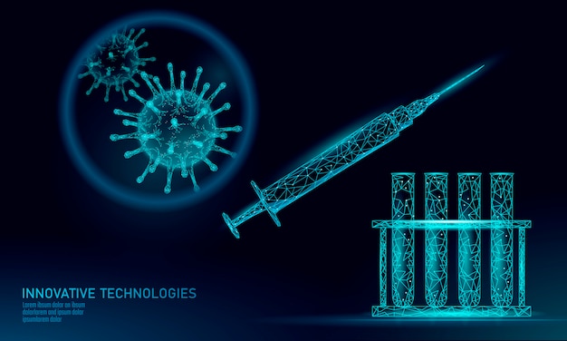 Reageerbuis virusspuit. laboratoriumanalyse behandeling van medische ziekten.