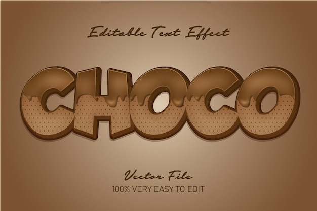 本物の3Dチョコレートテキスト効果