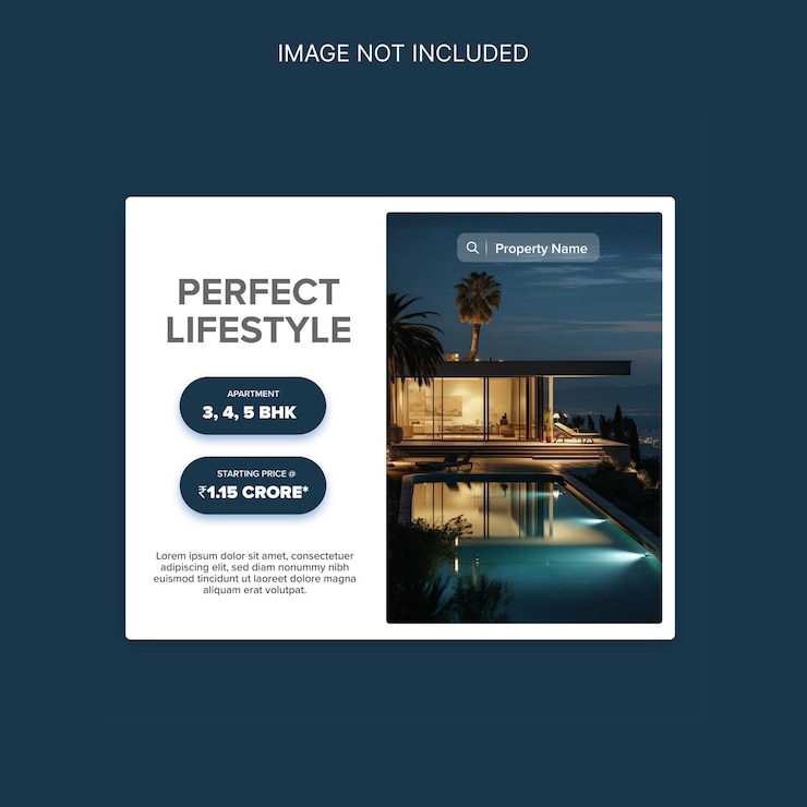 वेक्टर real estate ads banner with price and location