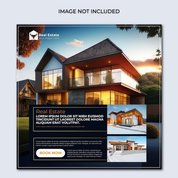 Vector real estate advertisement template psd