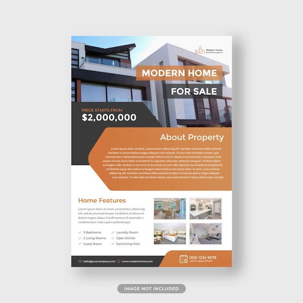 Vector real estate agency flyer template premium vector