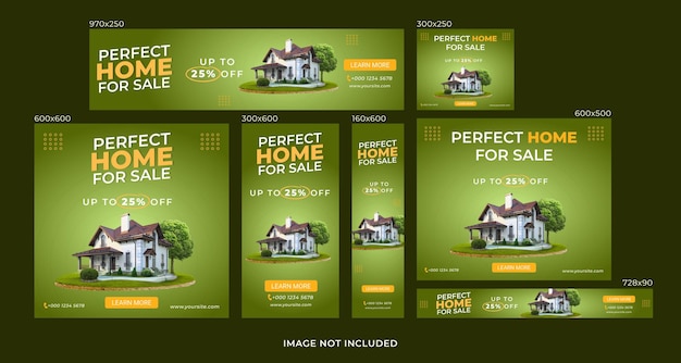 Real Estate Agency google Ads Web Banner set