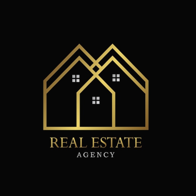 Real estate agency logo gold