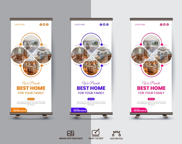 不動産会社ロールアップバナーデザイン
