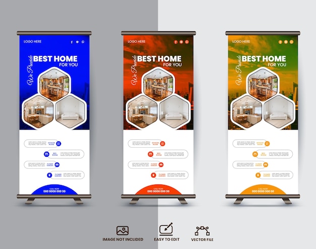 Real estate agency roll up banner design