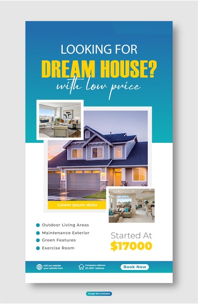 Real estate agency rollup banner design or pull up banner template