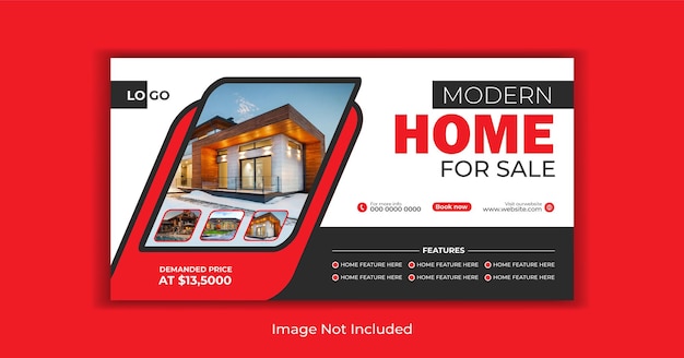 Vector real estate agency social media banner and facebook event house sale banner template